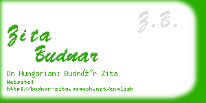 zita budnar business card